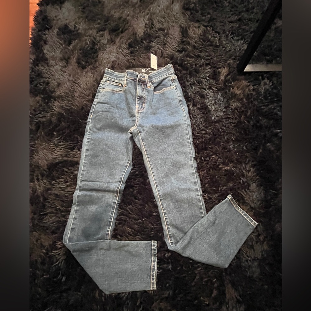 Ultra High Waiste Skinny Ankle Blue Jeans Size 0 New York & Company